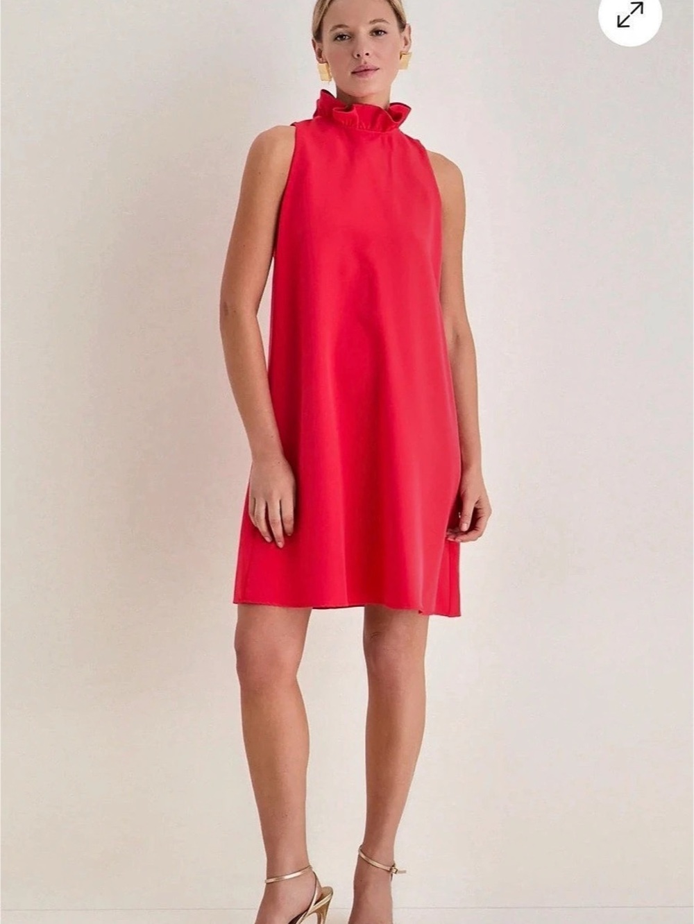 Tuckernuck Blythe Dress L Poppy Red Bow Tie Back Ruffle Mini NWT Holiday
